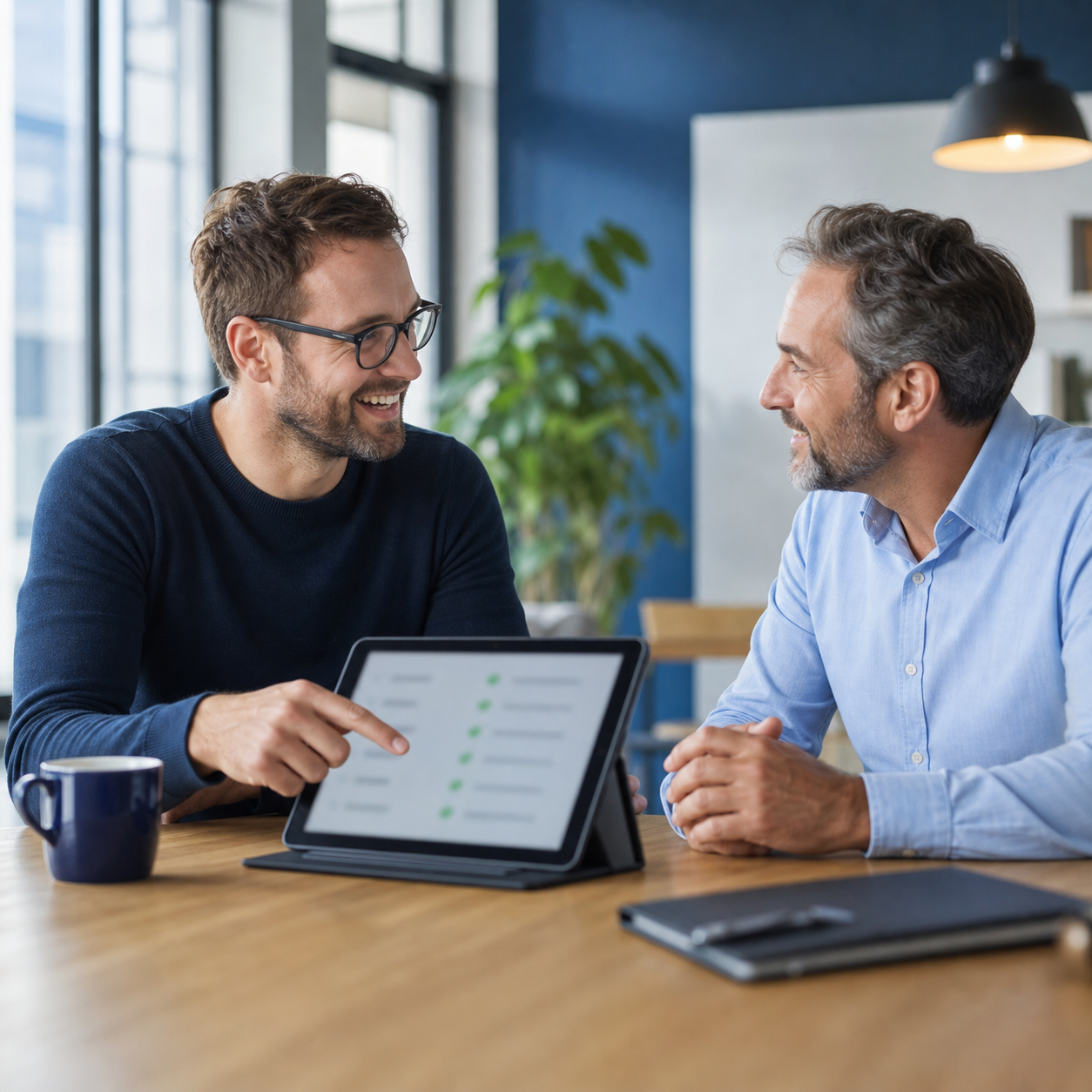 Friendly IT Consultant and Business Owner at Office Table