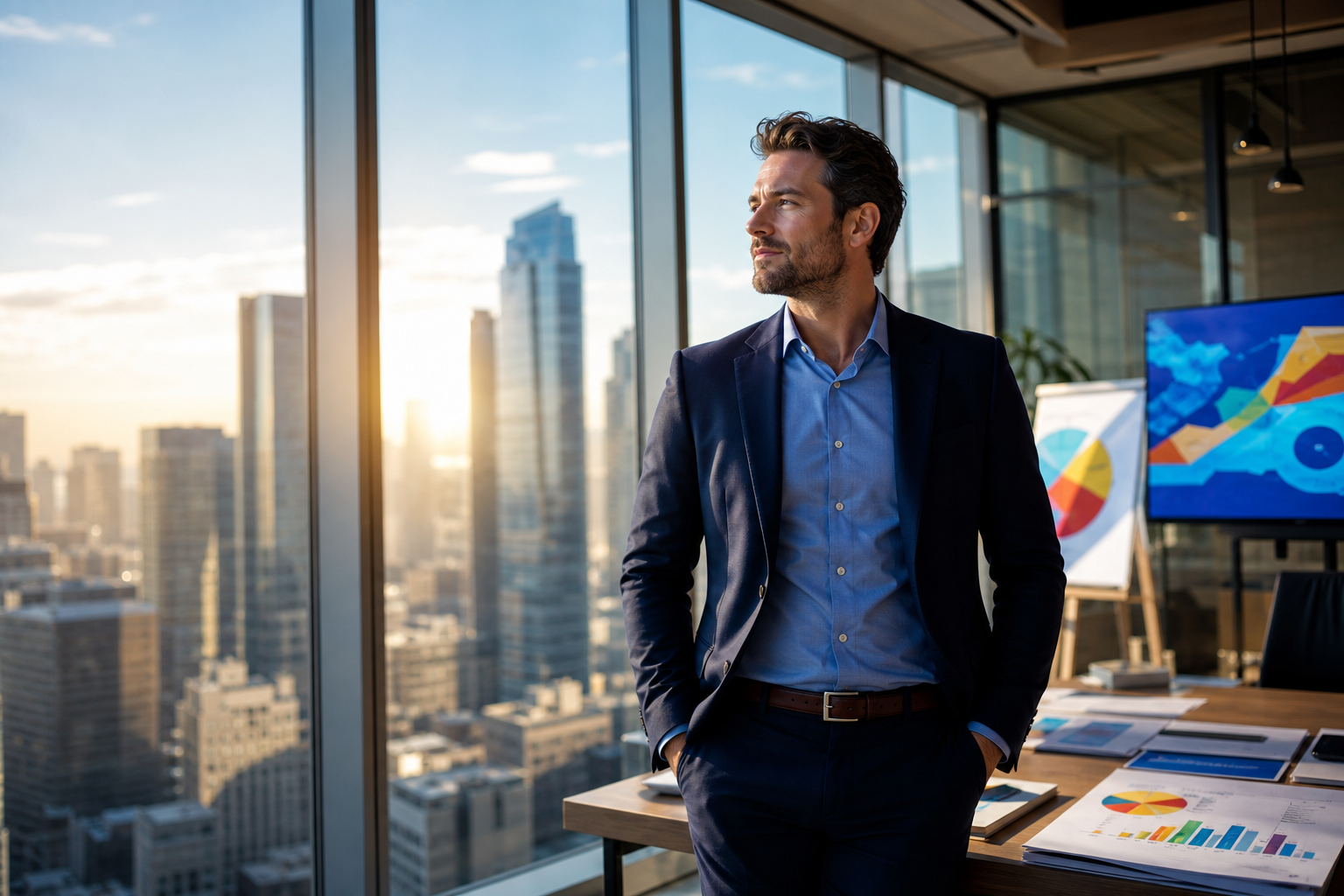 Marketing Manager in a Cubic Workspace
