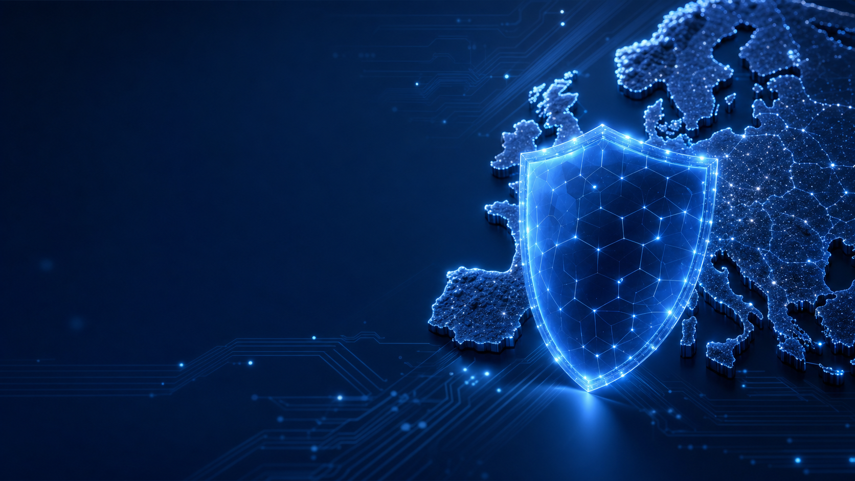 Nis2 Directive Cybersecurity Shield Protecting Europe Map
